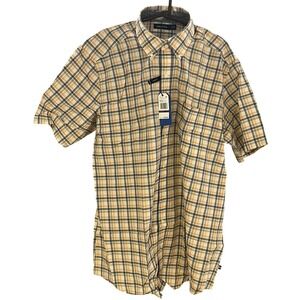 NAUTICA Big & Tall Plaid Casual Button-Down Shirt Size 2XLT Blue Orange Green